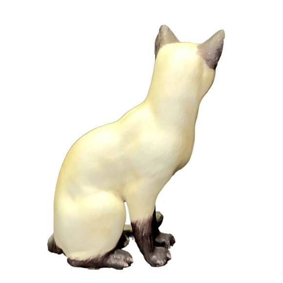 VTG SIAMESE CAT FIGURINE ANDREA BY SADEK PORCELAIN JAPAN SITTING BLUE EYES - Picture 4 of 7